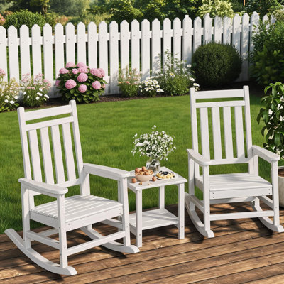2pcs HDPE Rocking Chair, with Side Table