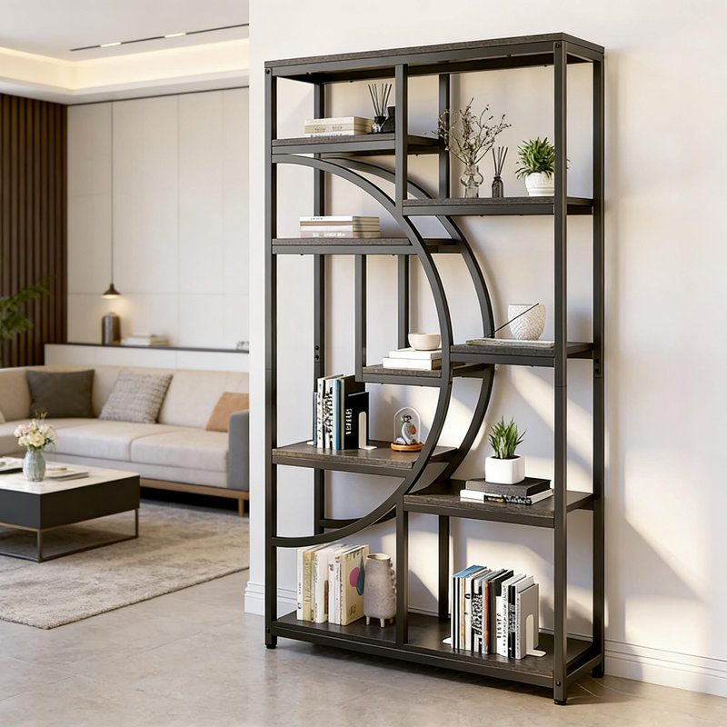 Modern Geometric Bookshelf and Versatile Display Unit