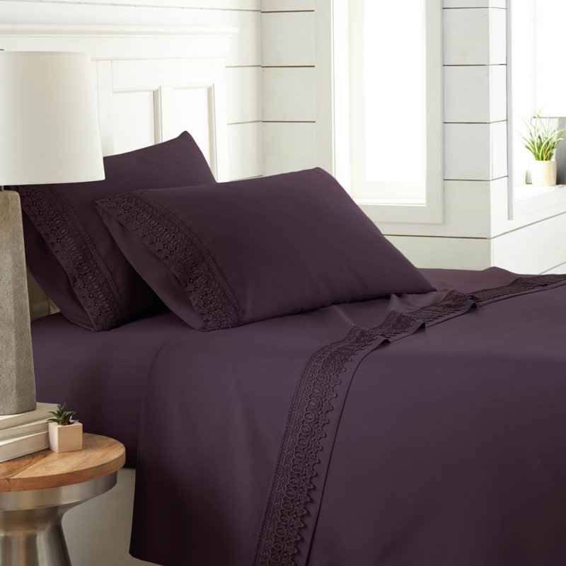 Ensemble de draps en microfibre Jaquil, Double, Mauve