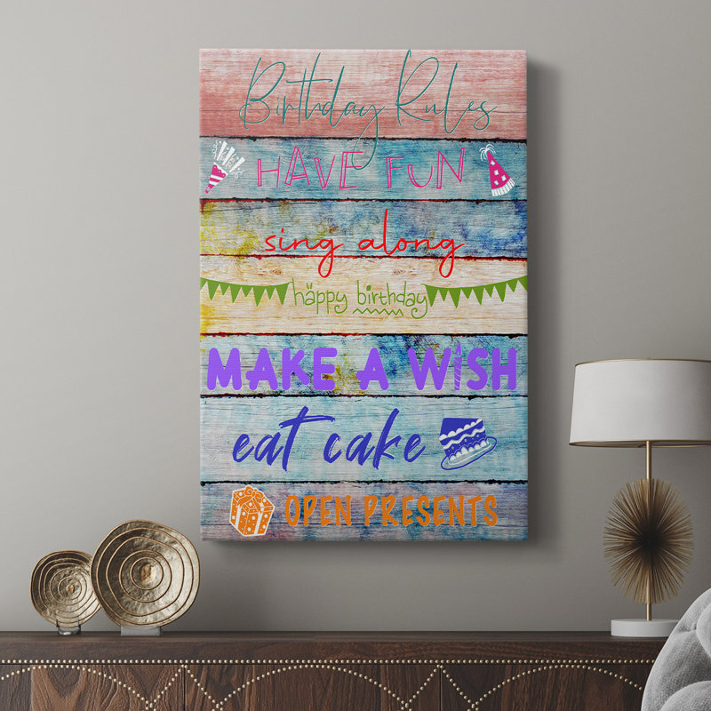 Birthday Rules - Cavas Gallery sur mesure