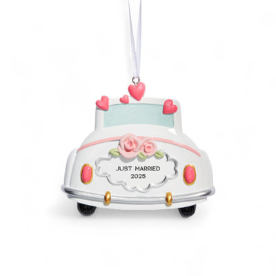 Personalization Mall Just Married Wedding Car Ornament