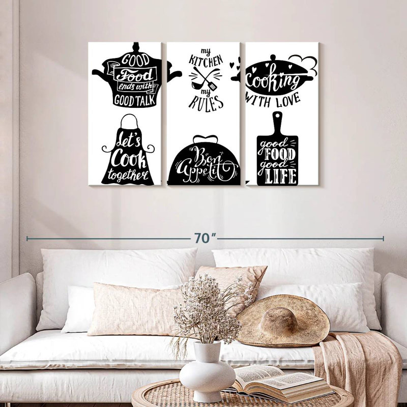 Kema Kitchen Set Quotes Wall Sign, 28" H x 45" W