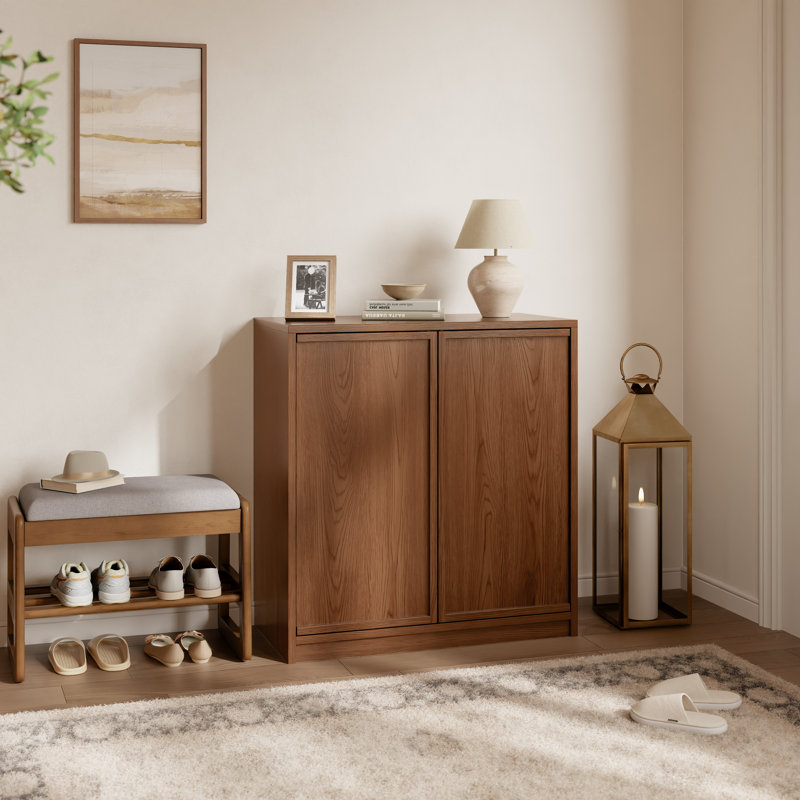 Armoire de rangement en bois de sapin massif, tablettes réglables, buffet anti-basculement