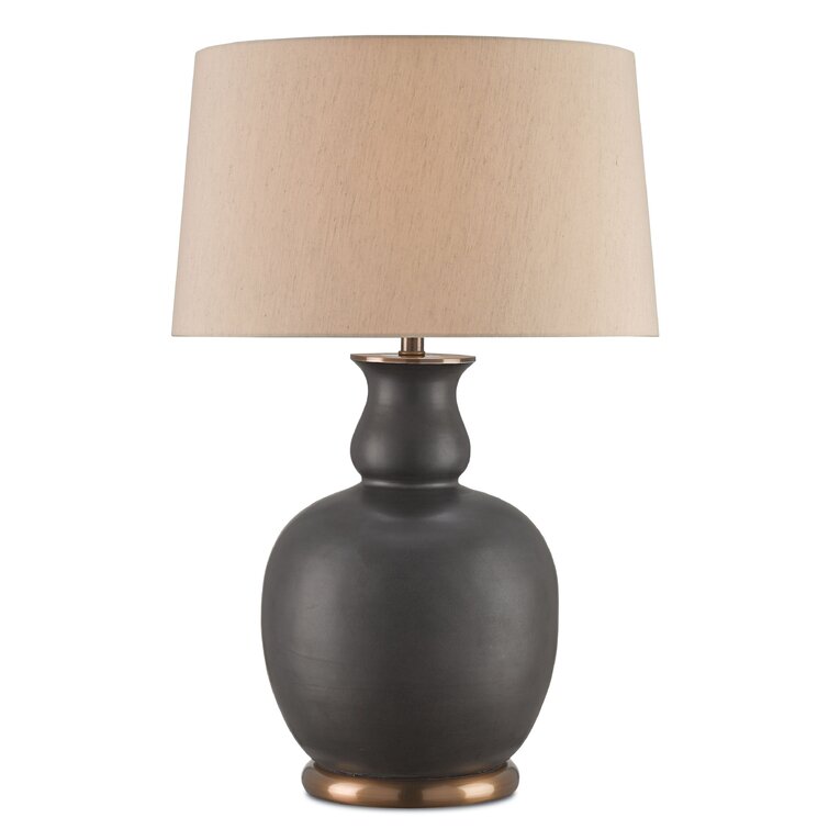 Brass Urn Lamp/Black Shade - Luxe Home Company