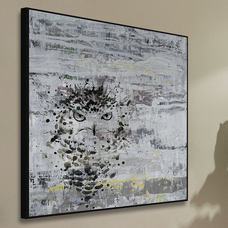 « colère hibou », reproduction d’art sur toile encadrée, H 40 po x l 40 po x P 1,5 po