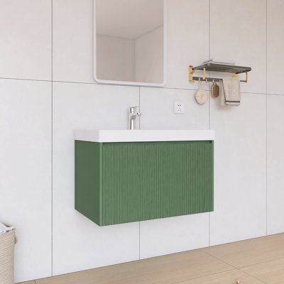 Meuble-lavabo flottant 30 po avec comptoir en acrylique