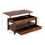 Table basse à plateau relevable avec tiroirs et rangement caché, table de salon de style industriel rétro avec hauteur réglable ergonomique et fabrication robuste-675494783