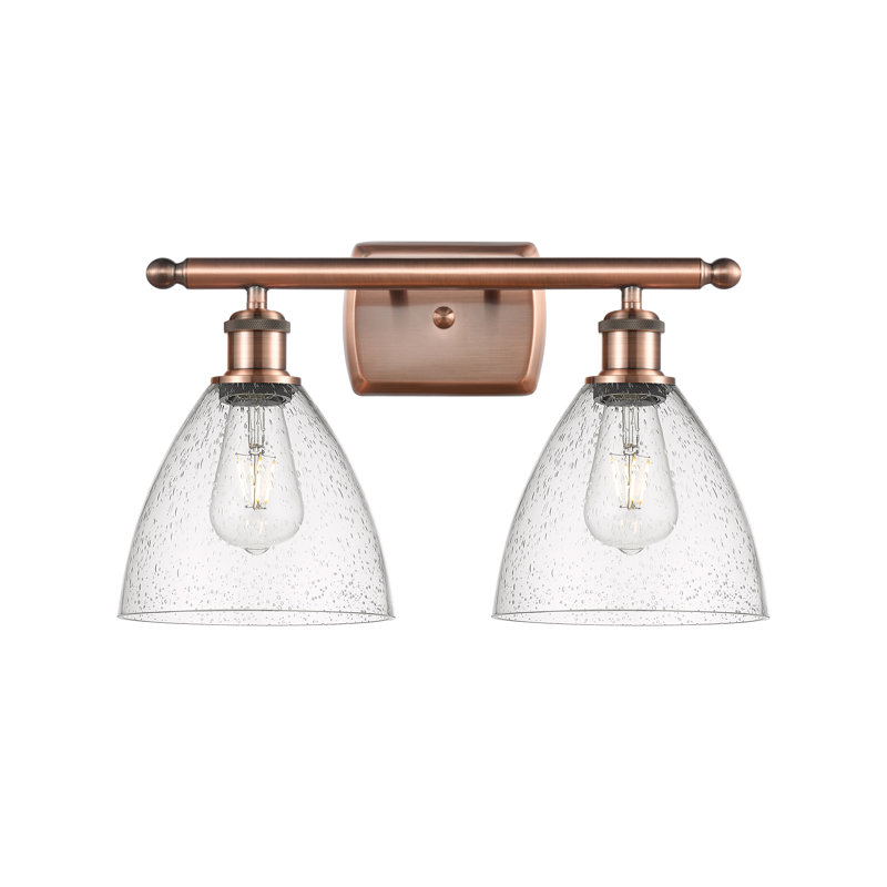 Éclairage pour meuble-lavabo 2 lumières Shauna, Incandescente, Cuivre antique