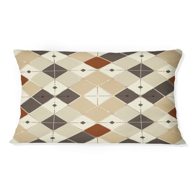 Imprimé argyle brun et blanc - coussin lombaire moderne
