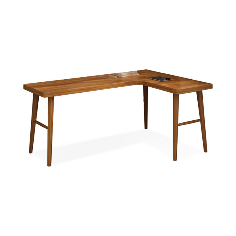 Rosewood L-Shaped Solid Wood desks, 29.53" H x 78.74" W x 47.24" D, Right Hand Return