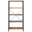 Antique Nutmeg And Black 4-Shelf Bookcase