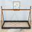Twin Size Wooden Tent Floor Bed with Triangle Structure-1506752104