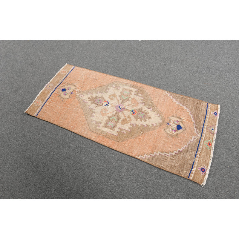 Vintage Turkish Oushak Handmade Small Rug for Boho Home Decor - Stylish Entryway Runner Carpet