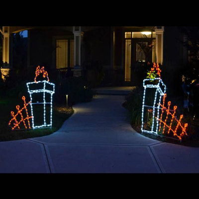 Graveyard/Cemetery Fence Halloween LED Display (51")
