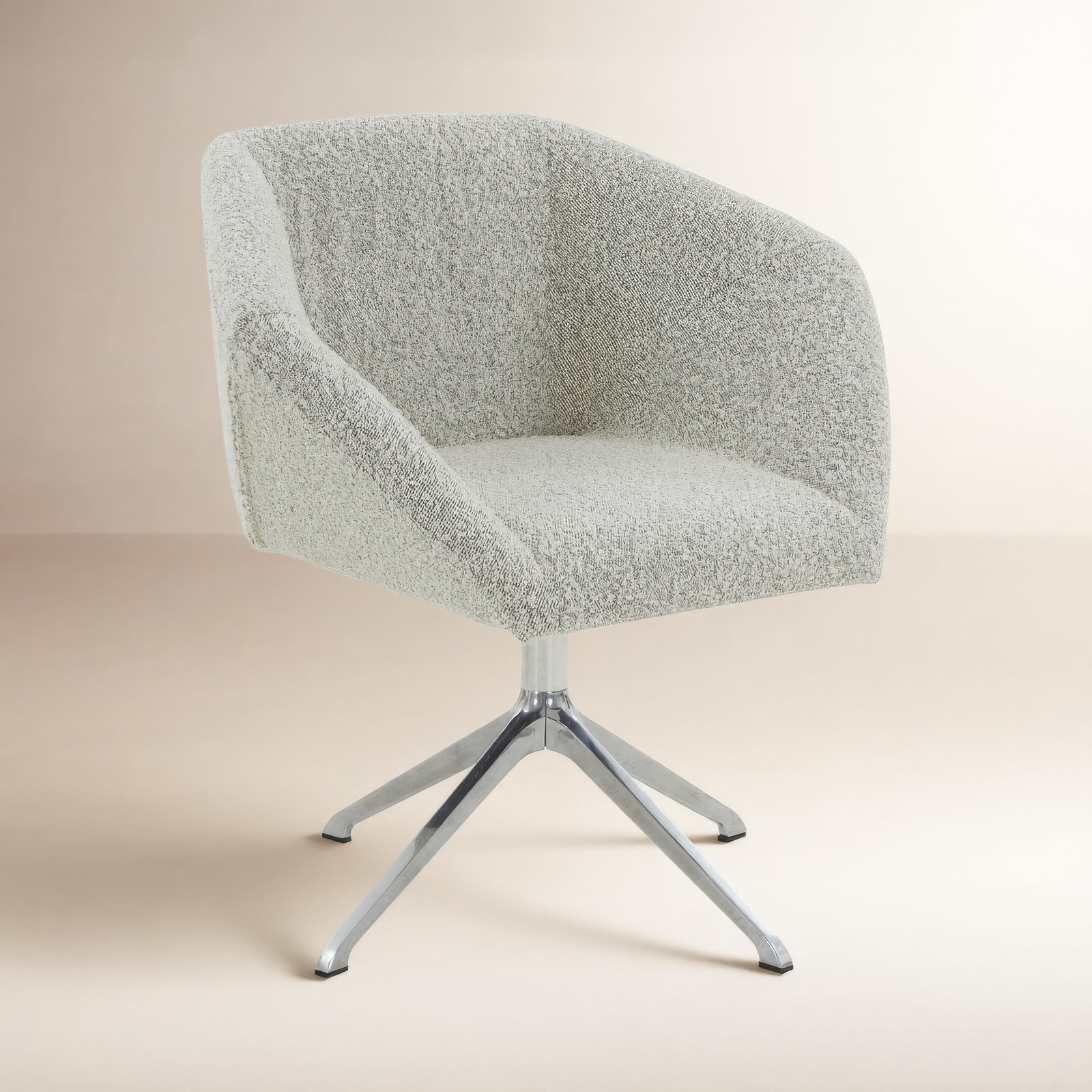 Ashlan Swivel Office Chair, Light Gray Boucle