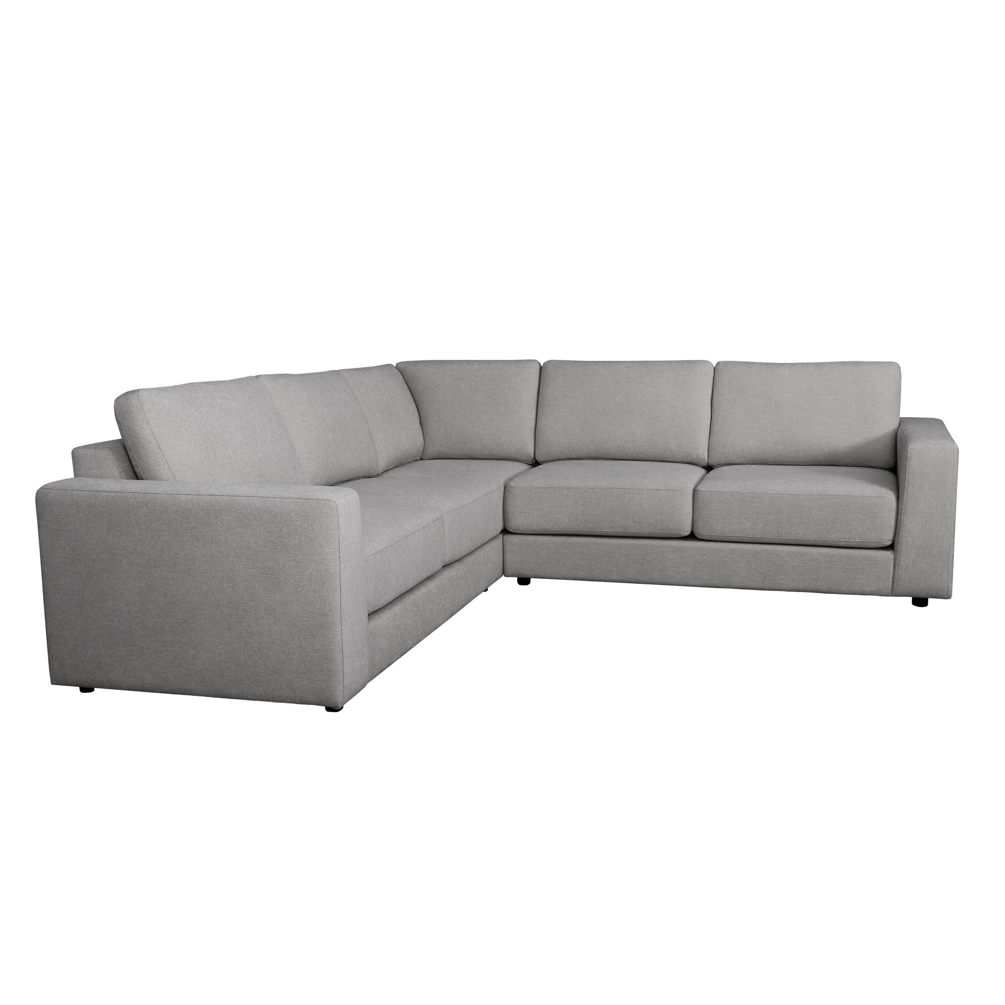 Upholstered L-Sectional, Gray 100% Polyester