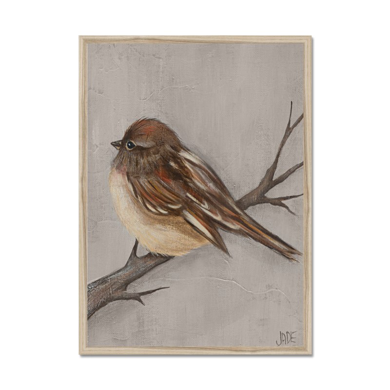 Winter Bird III 1 Piece Painting, 80cm H x 55cm W, Natural Wood Framed Paper Print