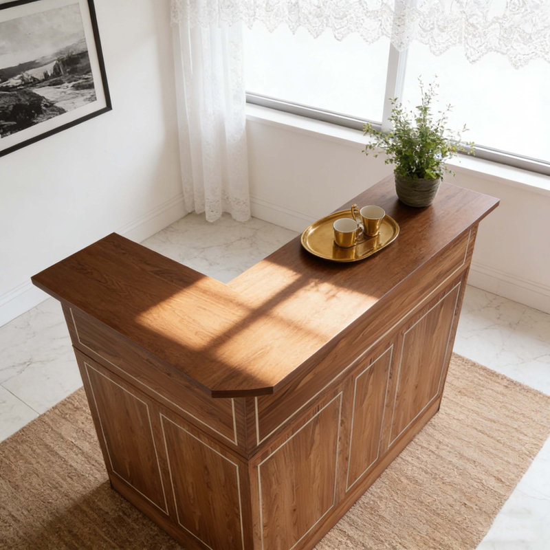 Table de réception en L à 4 niveaux