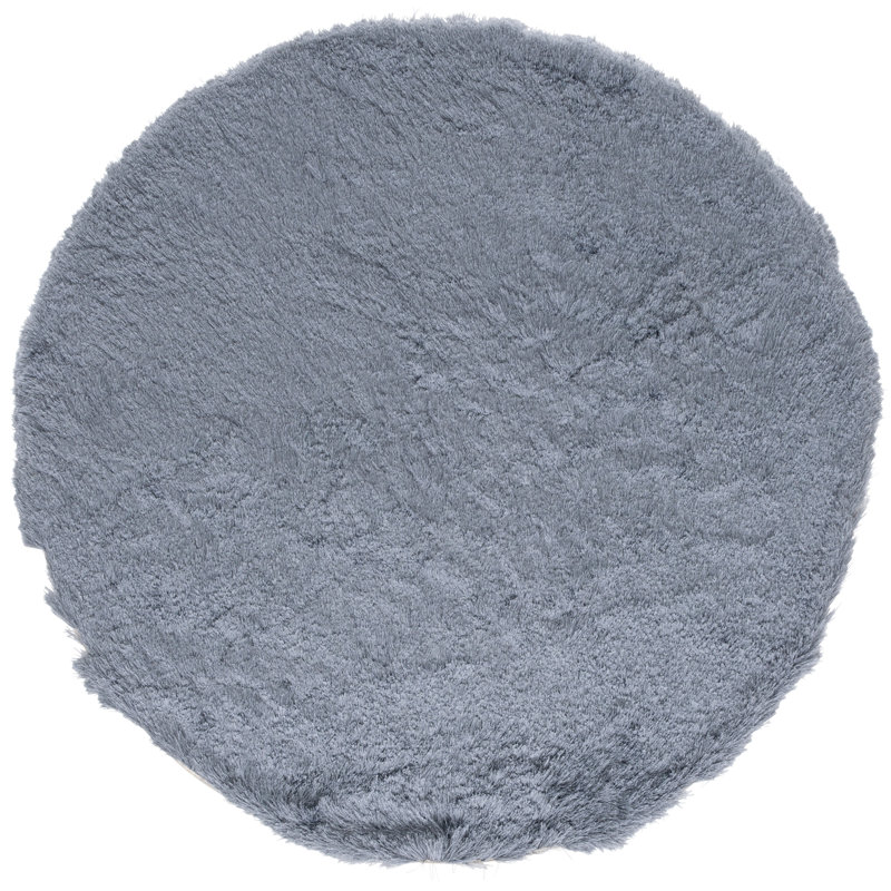 Tapis gris ardoise touffeté à la main Cimah, Rond 5 pi