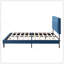 Grand lit plateforme tapissier, cadre de chambre à coucher facile à assembler, bleu foncé-500482945