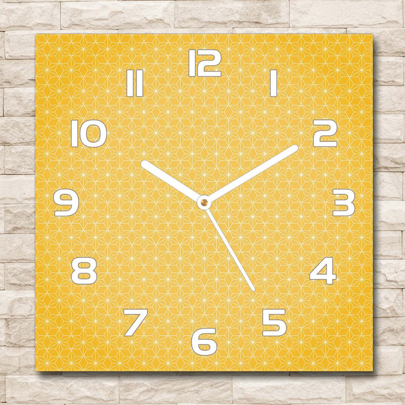 Glass Wall Clock, Yellow/White