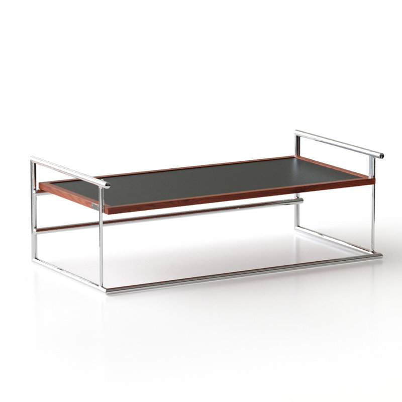 Industrial Coffee Table With Bauhaus Design And Solid Wood Top