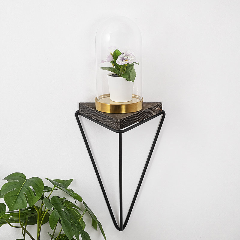 Triangle Spruce Solid Wood Accent Shelf