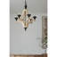 Lustre en bois 6 lumières, luminaire suspendu avec chaîne réglable pour le vestibule de la salle à manger de la cuisine, ampoule non incluse