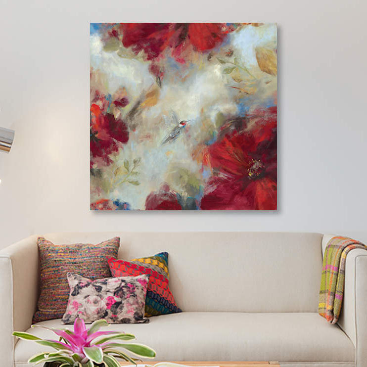 « hummingbird i », impression sur toile, H 26 po x l 26 po x P 1,5 po, Pas de tapis, Toile tendue