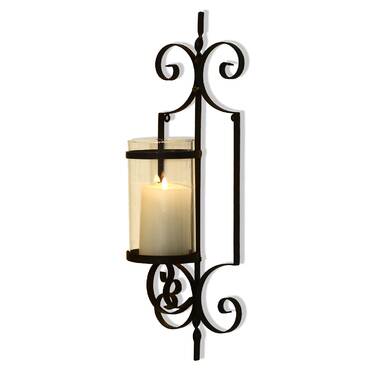 iron pillar candle wall sconce