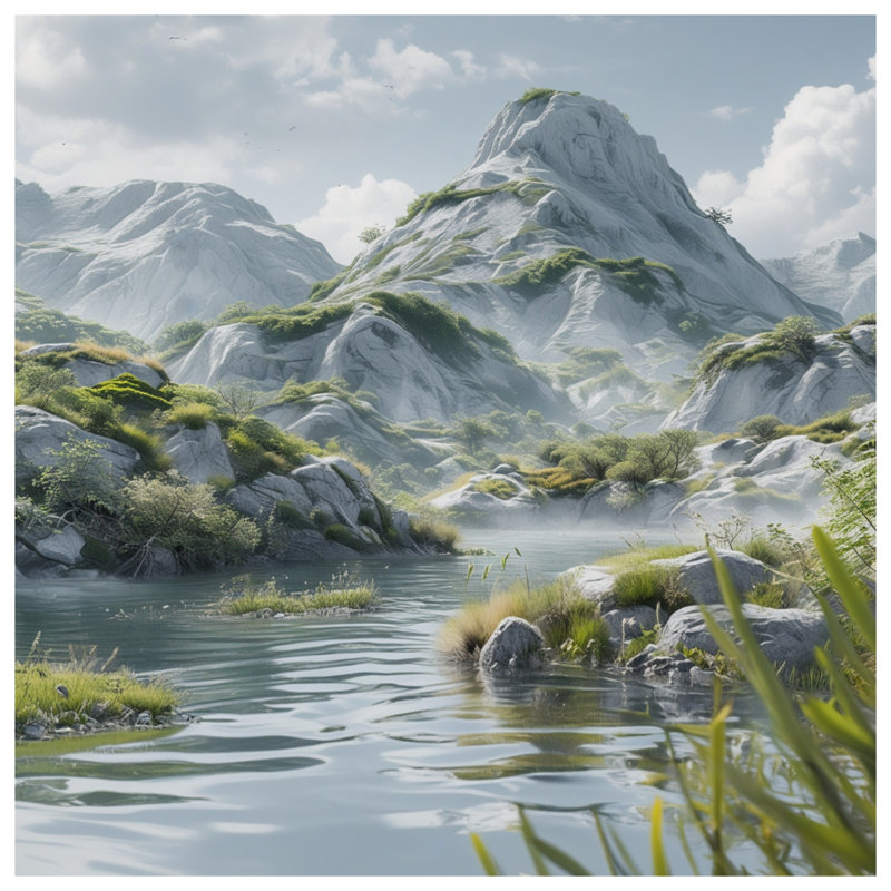Housses de couette Mountain River Landscape, Grand lit