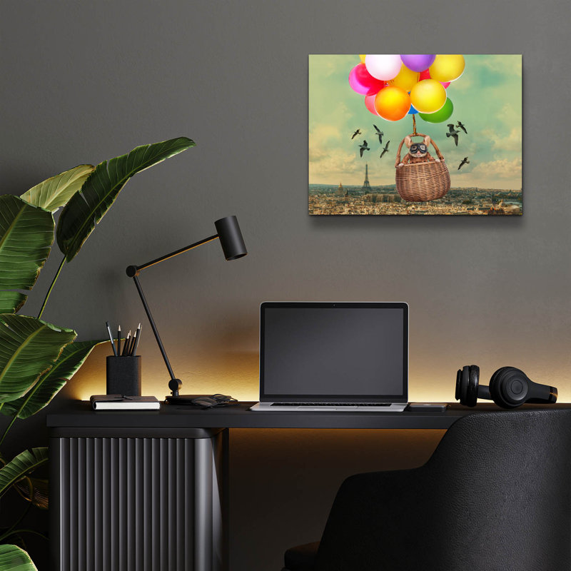 Art mural en verre épique «Mouse - I See London» par John Hovenstine, 16 po x 12 po