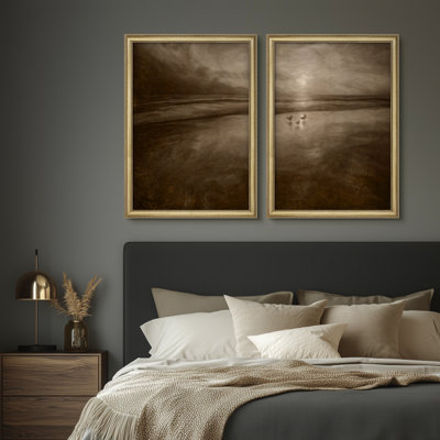 Art mural encadré Premium Premium Fine Art Antique Classic pour chambre à coucher - 26 po x 36 po avec ensemble de 2 tapis