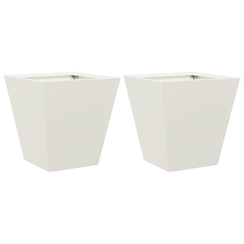 Aldegundo Metal Elevated Planter, 30cm H x 30cm W x 30cm D, White