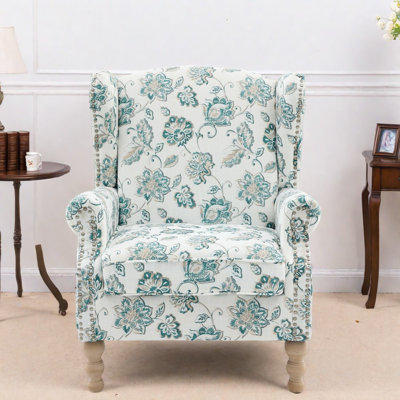 Chaises d'appoint confortables, pieds en tissu de bois, motif floral moderne pour le bureau à domicile
