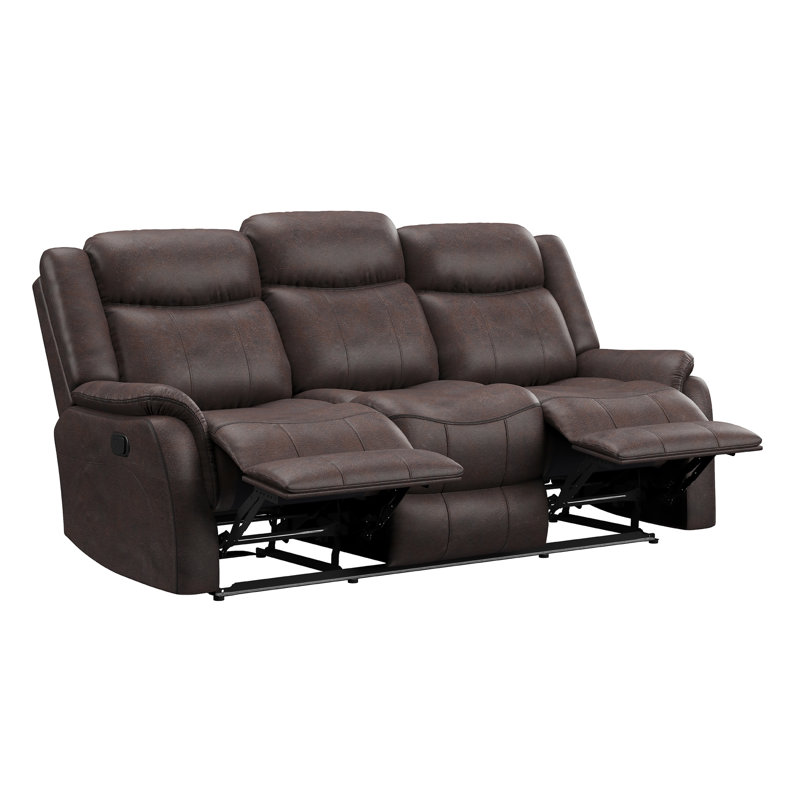 Canapé inclinable, microfibre polie brune