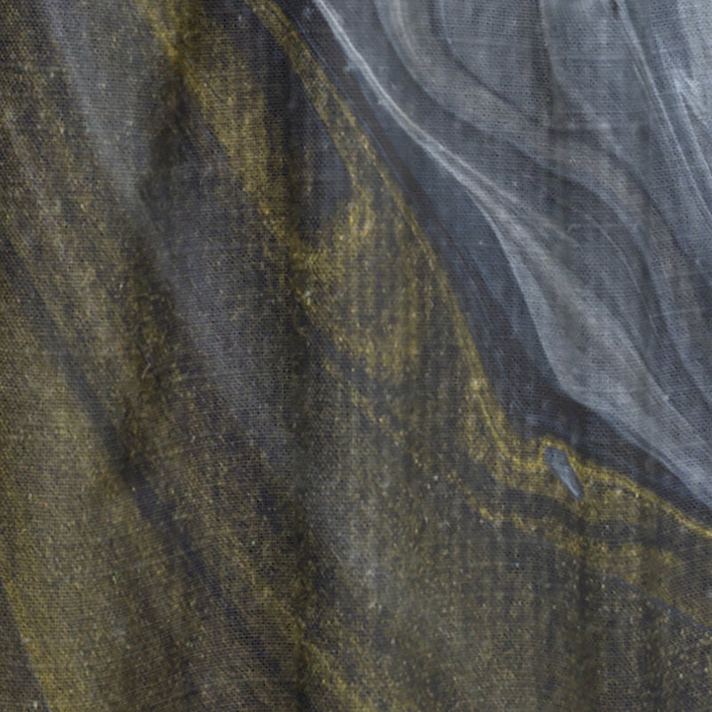 Noir, blanc, jaune et marbre liquide Art I - Rideau abstrait - Velours obscurcissant - 1 panneau, L 52 po x L 90 po