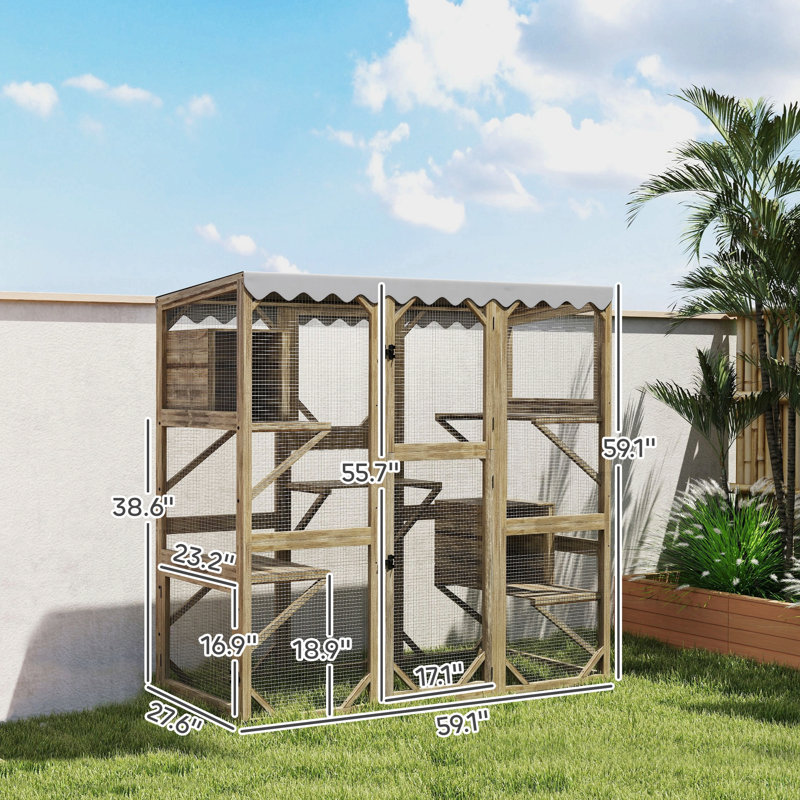 Pet Enclosure,Outdoor Cat Enclosure With Multi-Level