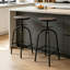 Tabouret de bar pivotant en bois massif Izavier