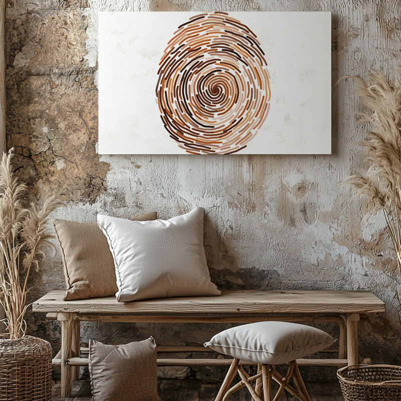 Toile, création d'une illustration abstraite d'une empreinte digitale composée de lignes murales organiques dans une variété de tons de peau, art mural sur toile