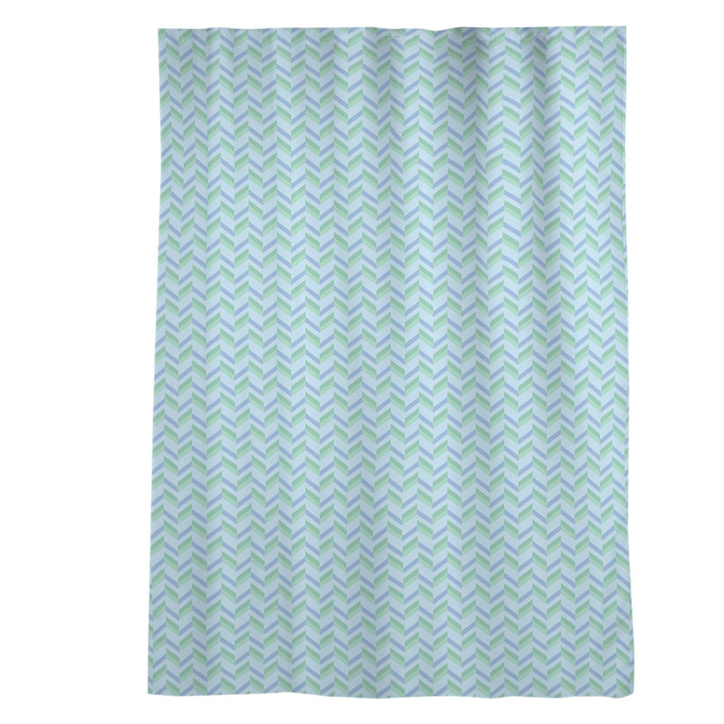 Panneau de rideau simple avec passe-tringle pastel Avicia, Bleu / vert