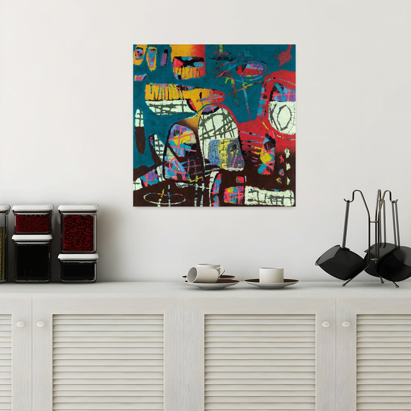 Conversations dans l'abstrait n ° 114, art contemporain abstrait, H 18 po x l 18 po