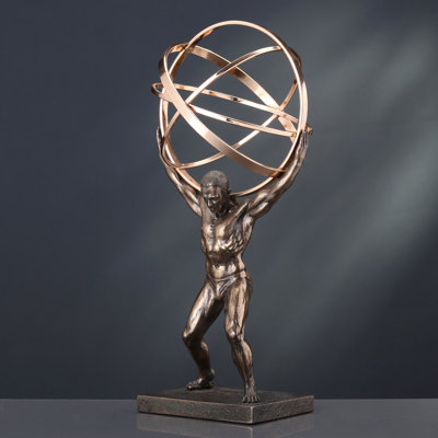 8.86 in H Atlas Carrying The Celestial Spheres, Poly Resin