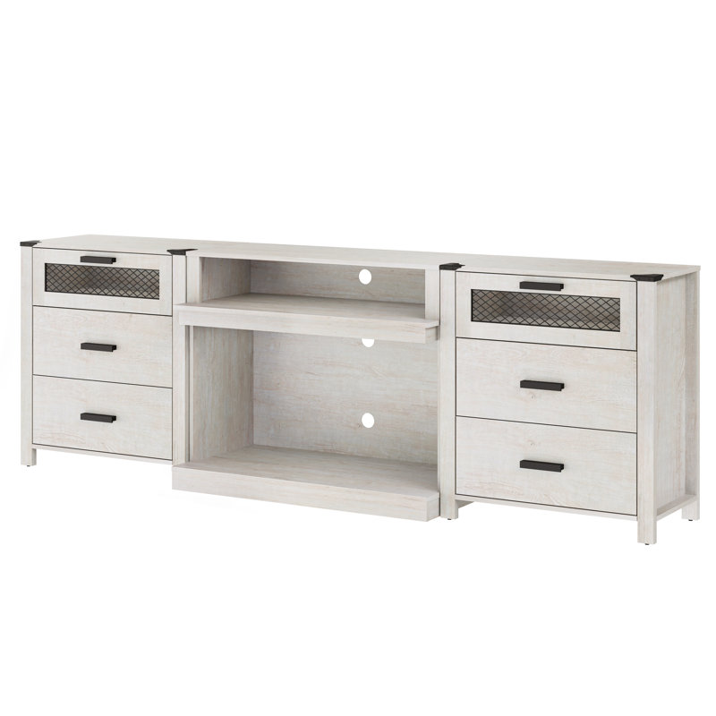 Gracie Oaks 6 Drawer TV Stand Set For 100 Inch TV, 30.9'' H x 72'' W x 15.5'' D, White, No