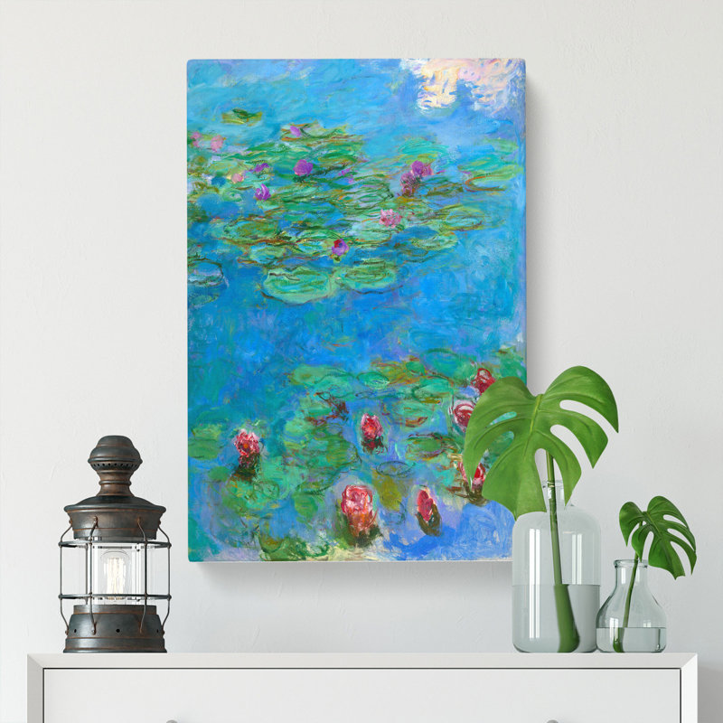 Water Lilies Lily Pond Vol.33 by Claude Monet - Wrapped Canvas Painting, 50cm H x 35cm W x 3cm D