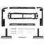Support robuste compatible pour scie à onglets – Cadre en fer pliable et portable, capacité de 200 kg, rail coulissant de 195 cm, supports de montage à dégagement rapide, compatible avec la plupart des scies à table et à onglets