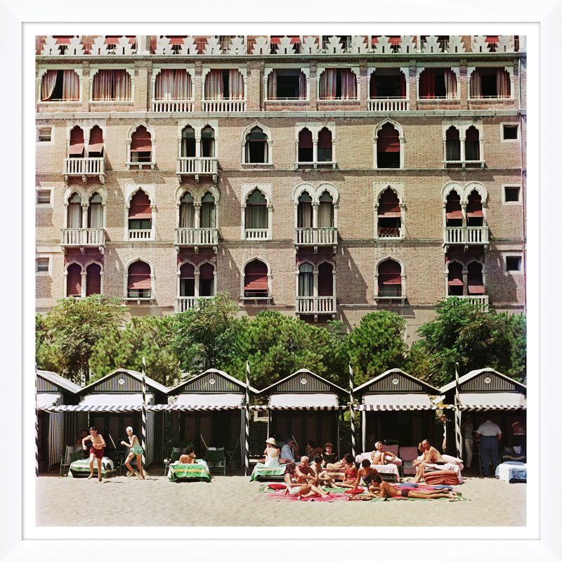 Hotel Excelsior Print by Slim Aarons, 51.5" H x 51.5" W x 1.5" D, White Single Picture Framed