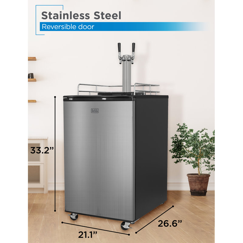 BDB Series 6.1 cu. ft. Dual Tap Freestanding Kegerator with Adjustable Temperature