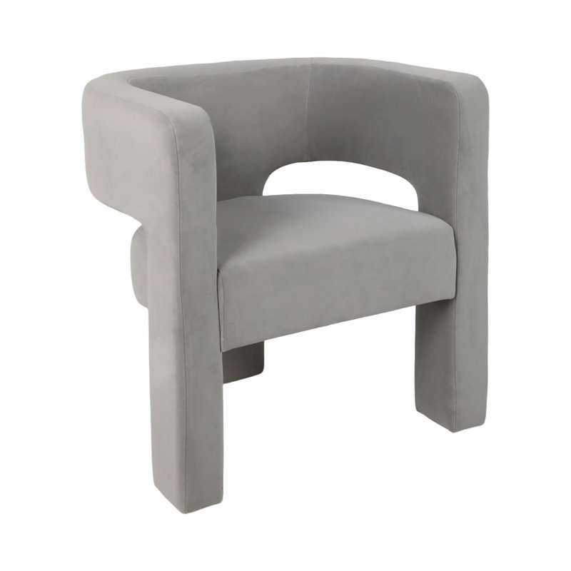Parkash Fabric and Non-Woven Fabric Modern Chair with Sculptural Curved Backrest and Fully Upholstered Frame for Contemporary Design Appeal