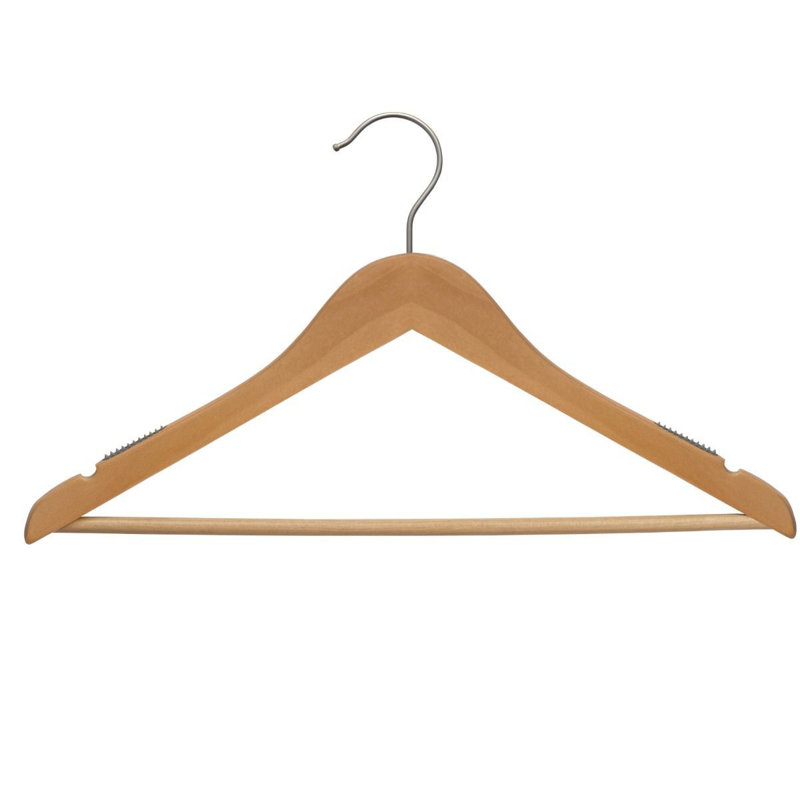 Cintre standard en bois Filip, Chrome brossé / naturel, 100
